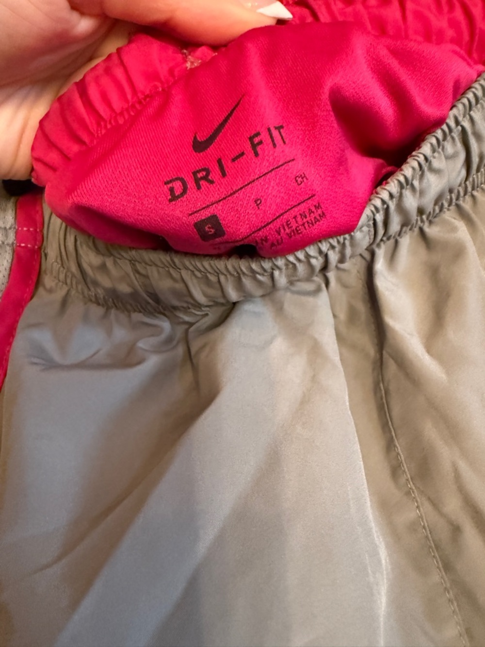 Nike Women’s Grey Athletic Shorts with Magenta Trim - Picture 4 of 9